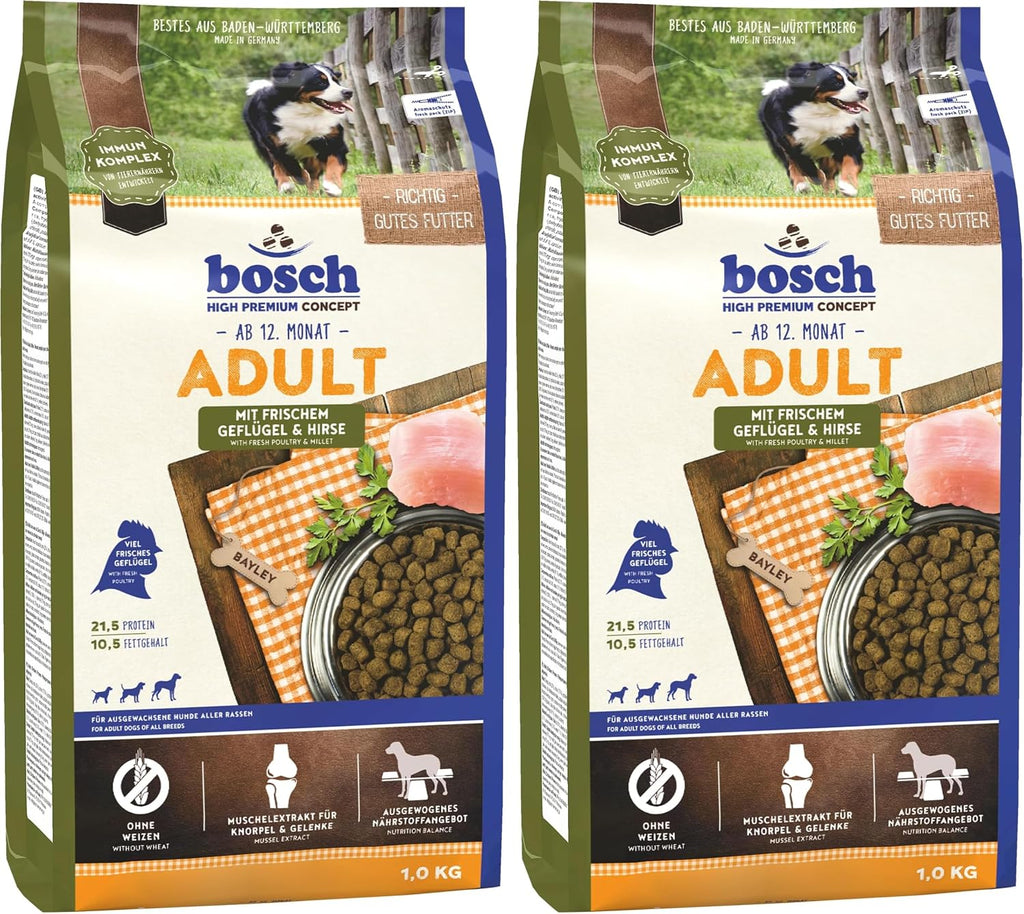 Bosch HPC Adult Trockenfutter fuer Hunde mit frischem Gefluegel und Hirse