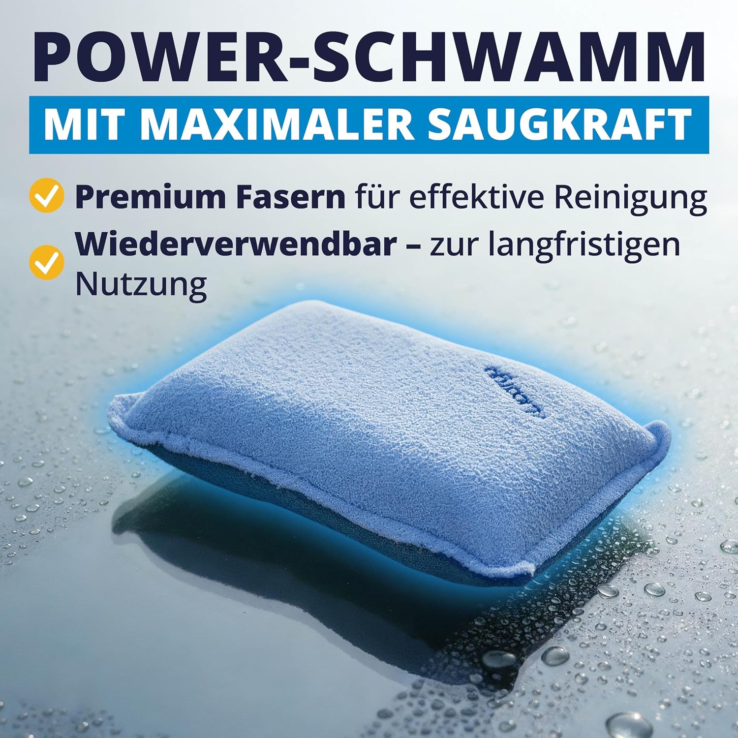 LICARGO Mikrofaser Scheibenschwamm 2in1 Antibeschlag Streifenfrei