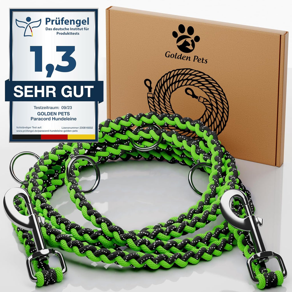Paracord Hundeleine verstellbar 2m-3m reflektierend wetterfest