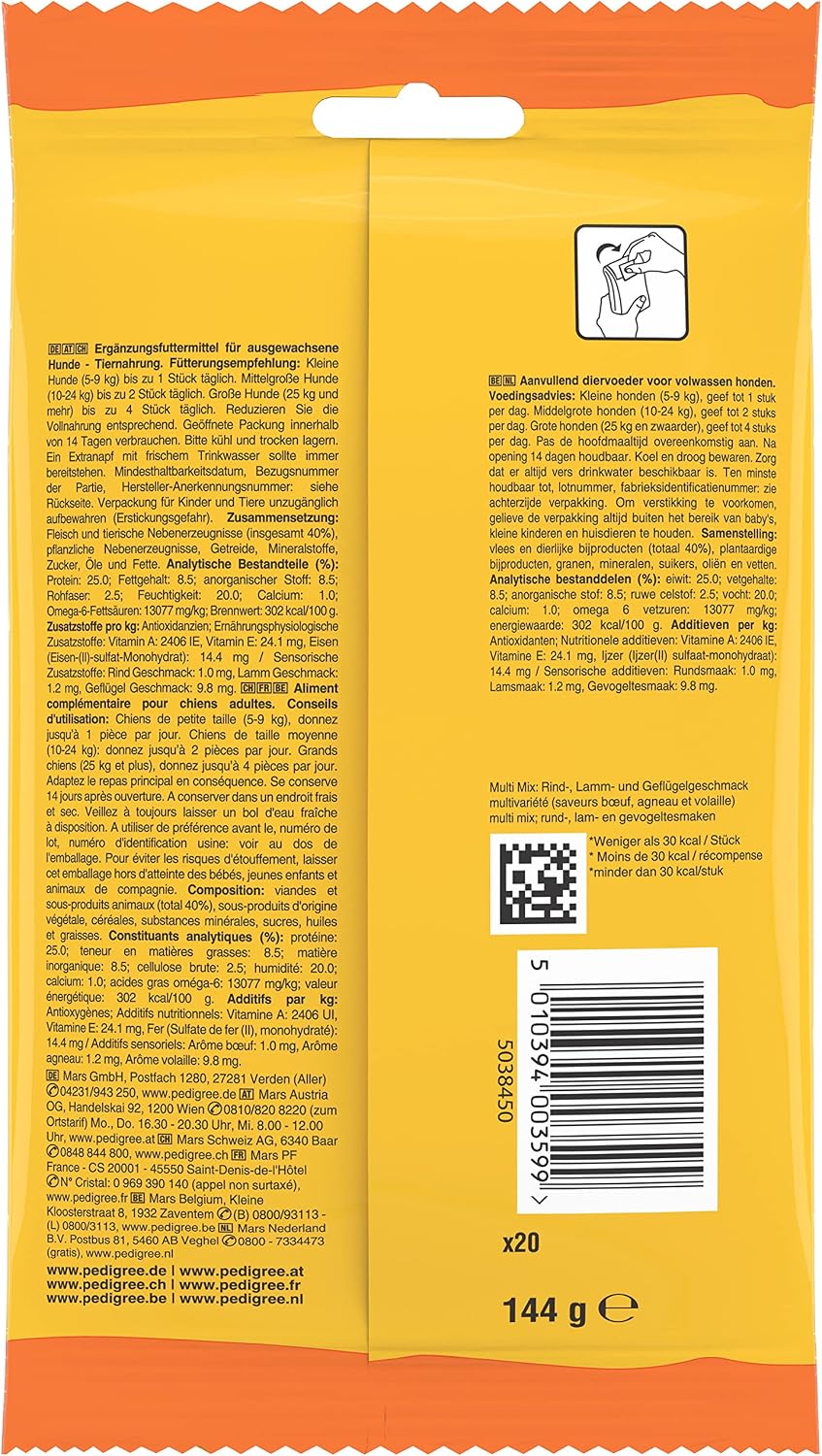 Pedigree Schmackos Multi Mix Hundesnacks Rind Lamm Geflügel, verschiedene Sorten