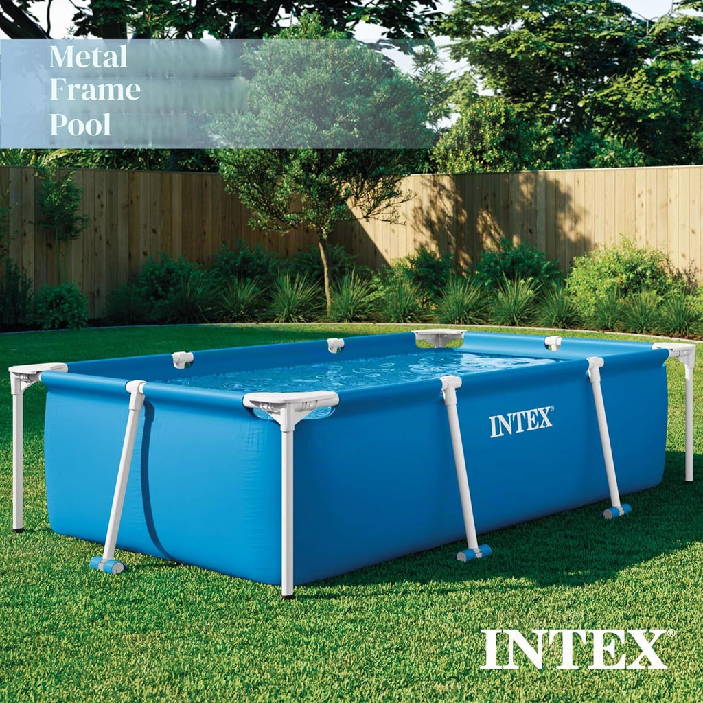 Intex Aufstellpool Blau 220 x 150 x 60 cm Familienpool rechteckig
