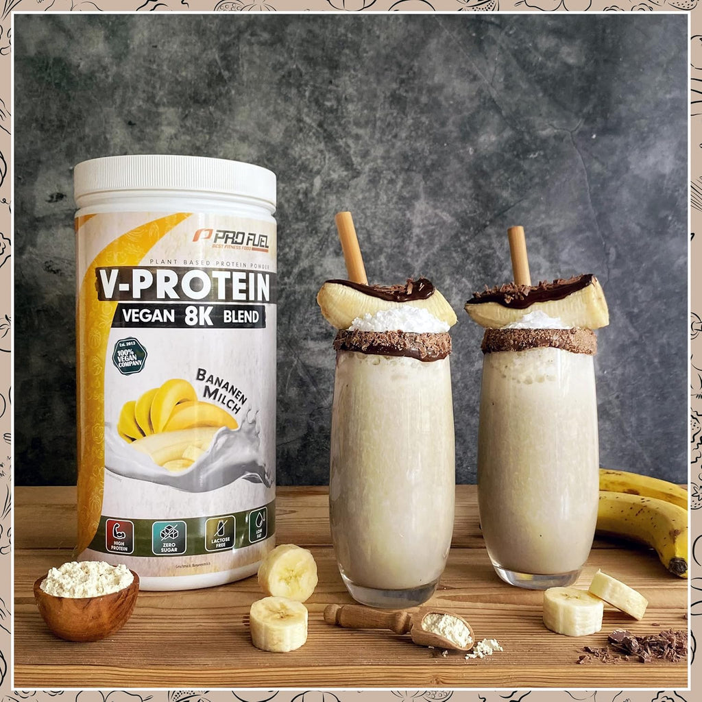V-Protein 8K Blend Vegan Protein Zimt Flakes 79% Eiweiss, verschiedene Sorten