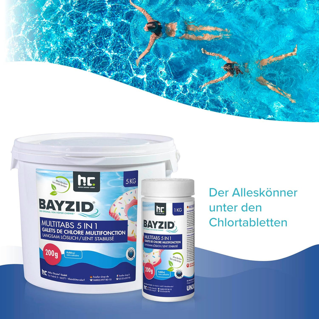 BAYZID Chlor Multitabs 5in1 Chlortabletten Poolpflege