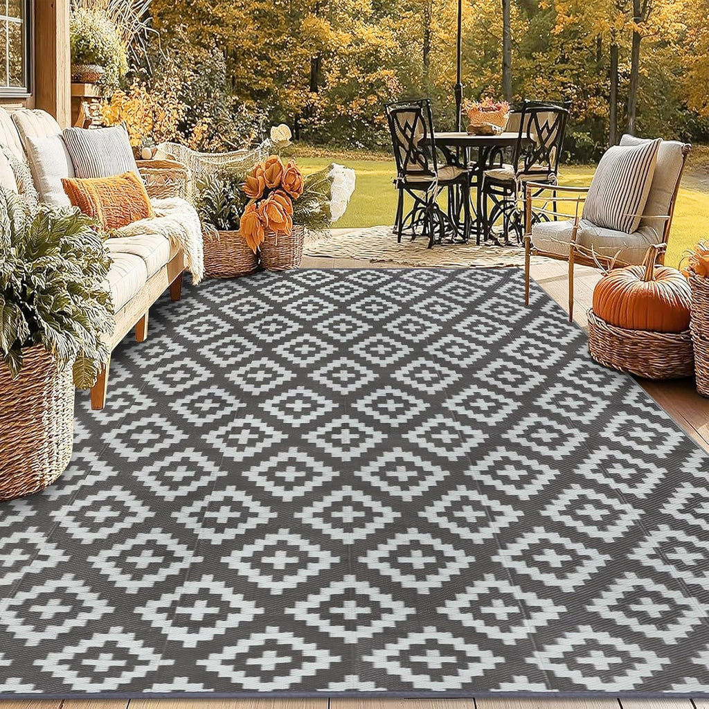 Homcomodar Outdoor Teppich 180x270 cm wetterfest reversibel UV-bestaendig