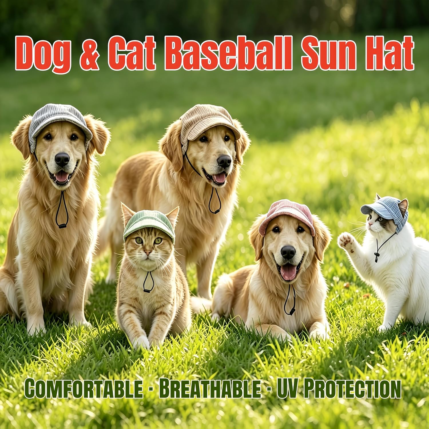 Hund Baseballkappe mit Ohrloechern Rosa M S-XL Sonnenhut fuer Welpen