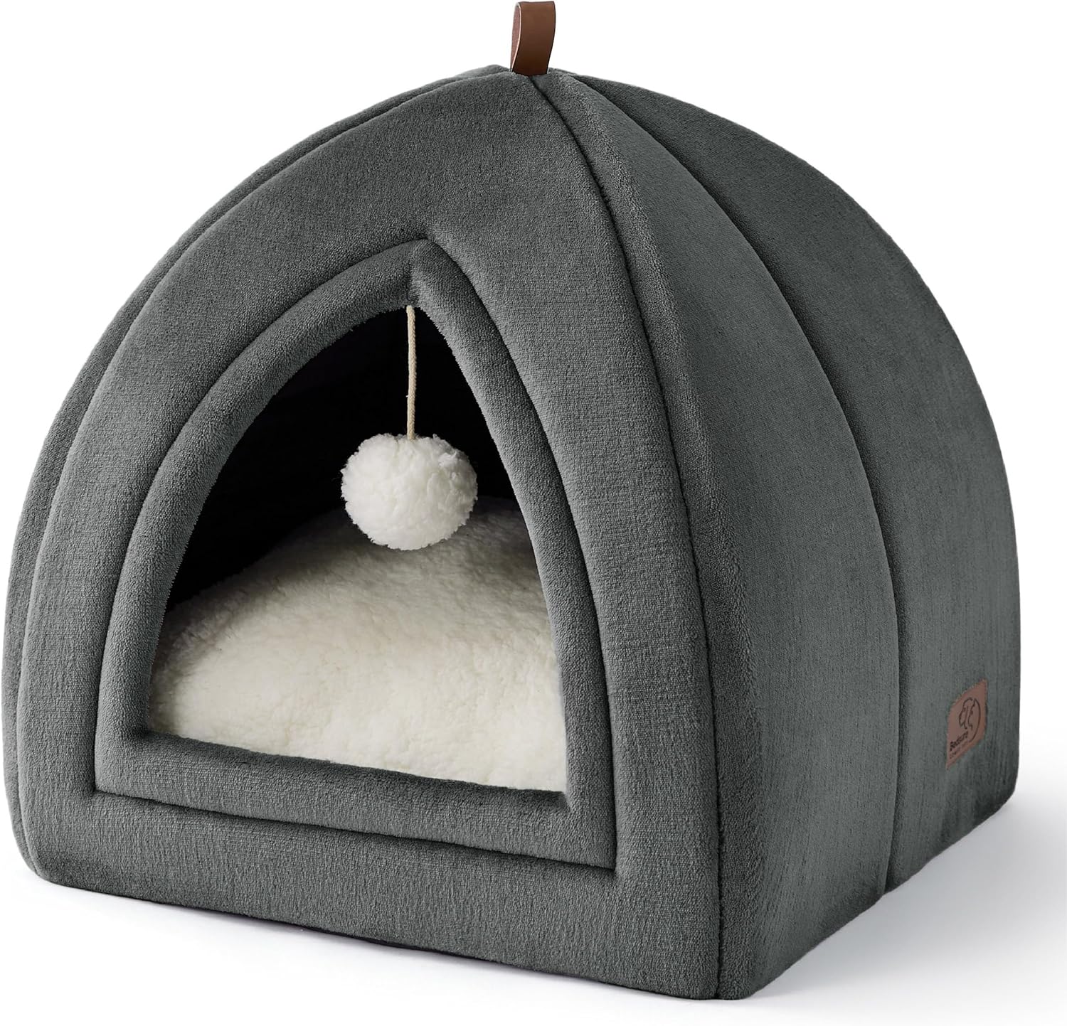 Katzenhoehle Katzenbett 40-44cm faltbar mit waschbarem Kissen