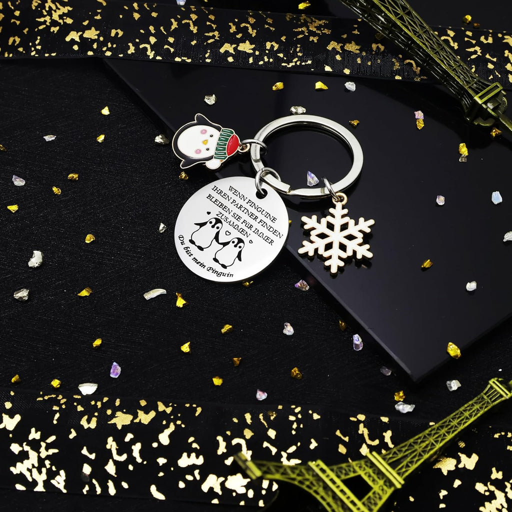 Pinguin Schluesselanhaenger Paar Geschenk zum Jahrestag Hochzeitstag