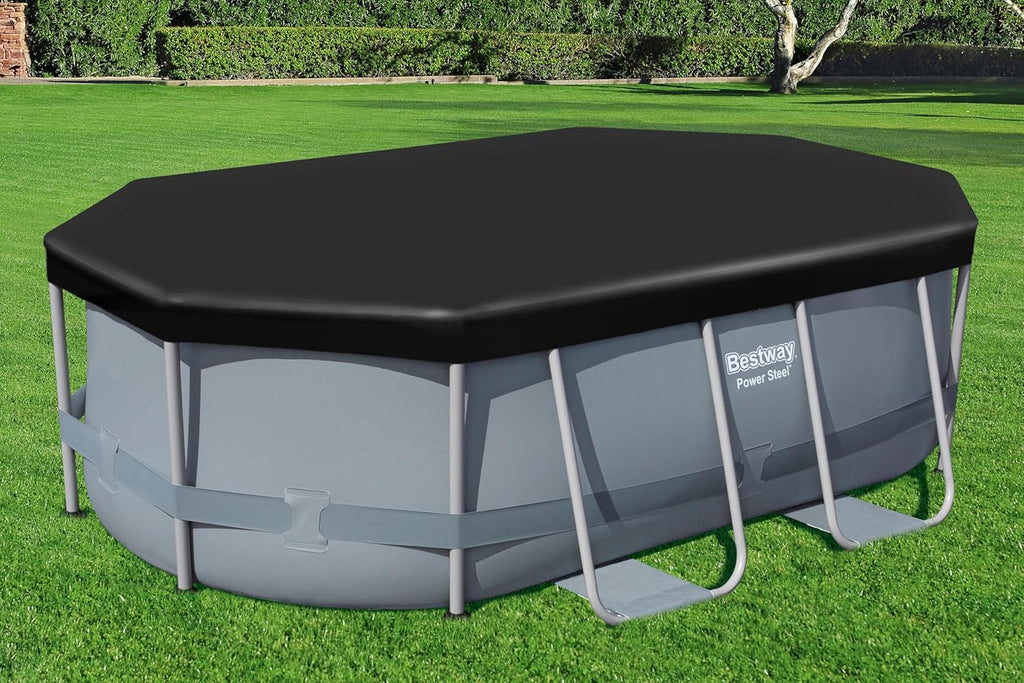 Bestway PVC Abdeckplane oval 305 x 184 cm schwarz