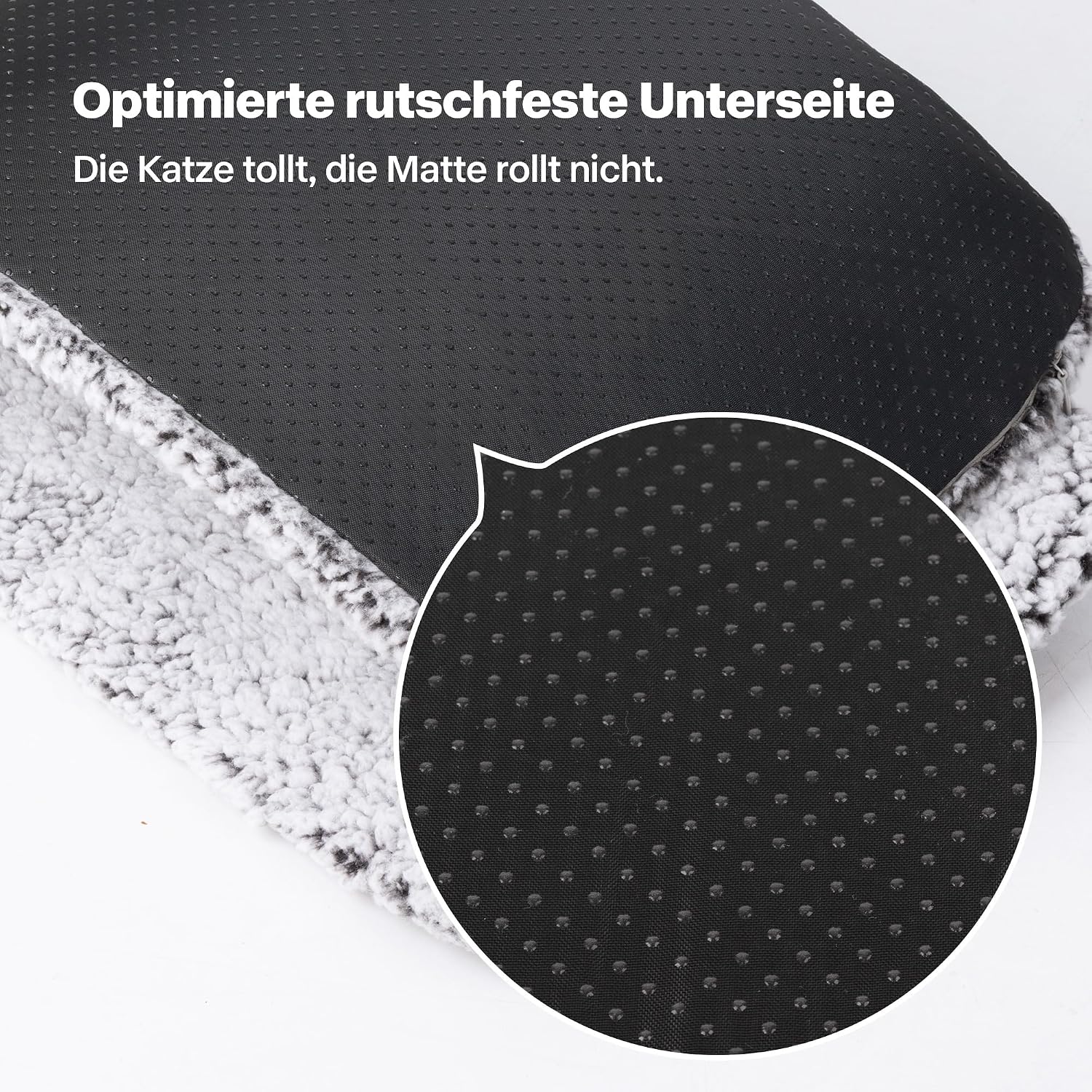 Pet Prime Katzen Fensterliege 90x28 cm rutschfestes Fensterbrettkissen grau