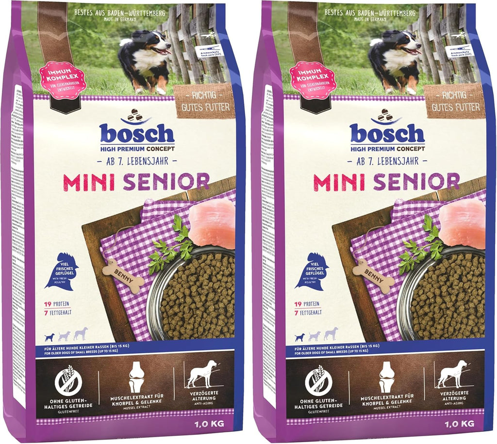 Bosch HPC Mini Senior Hundetrockenfutter fuer kleine Hunde verschiedene Sorten