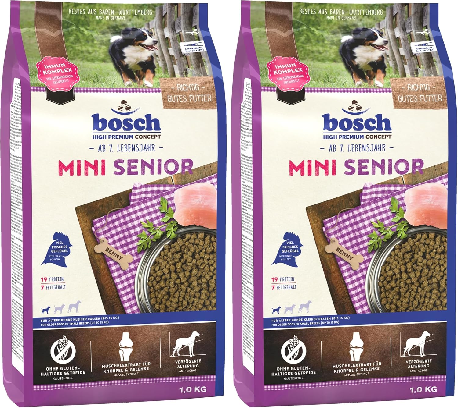 Bosch HPC Mini Senior Hundetrockenfutter fuer kleine Hunde verschiedene Sorten