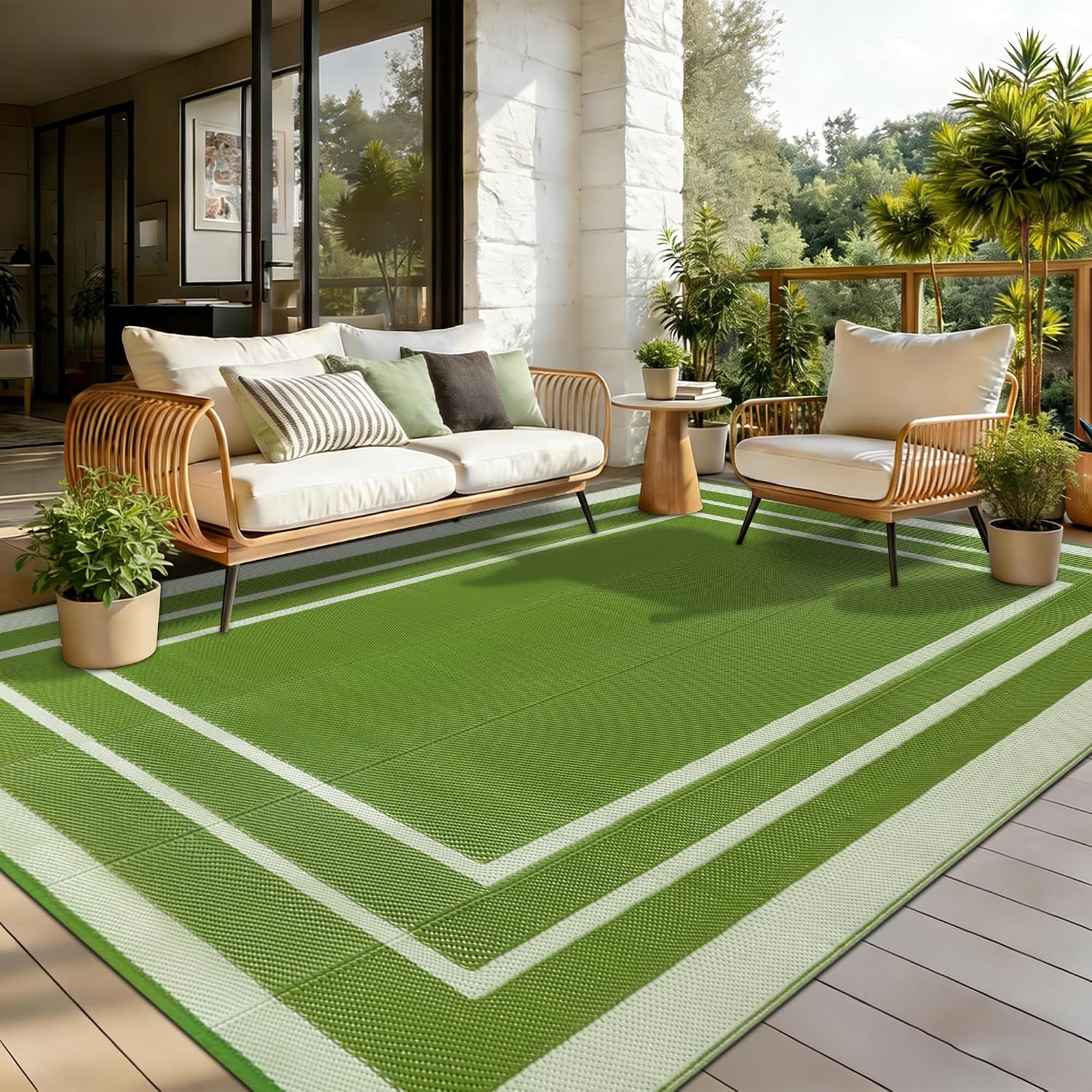 Outdoor Teppich 150x245 cm wasserfest, UV-bestaendig, leicht, reversibel fuer Balk