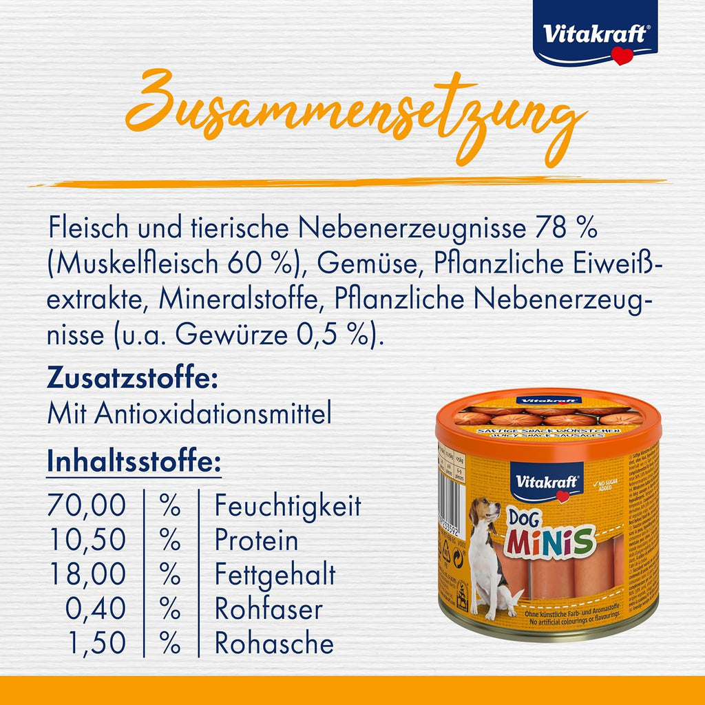 Vitakraft Dog Minis Hundeleckerli Geflügel Würstchen 120 g