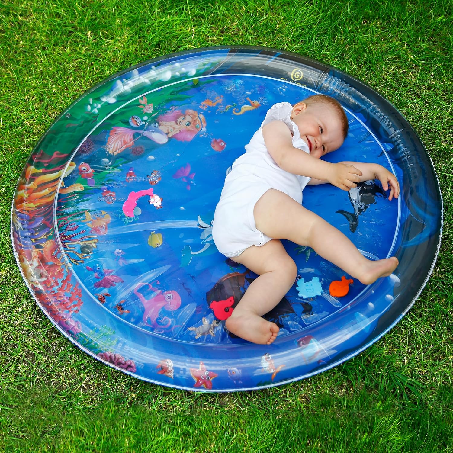 Wasserspielmatte Baby XXL 100 cm, BPA-frei, Bauchlage ab 3 Monate