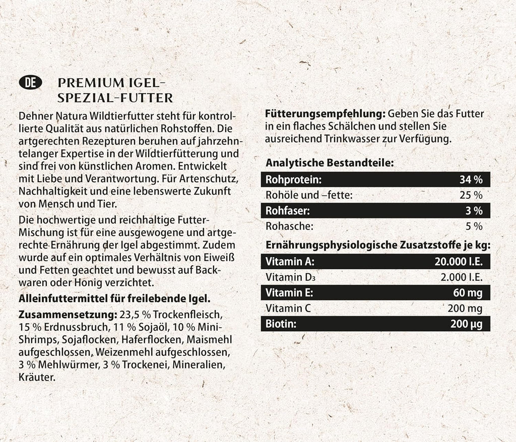 Dehner Natura Igelfutter Alleinfutter 1,5 kg natürliche Ernährung