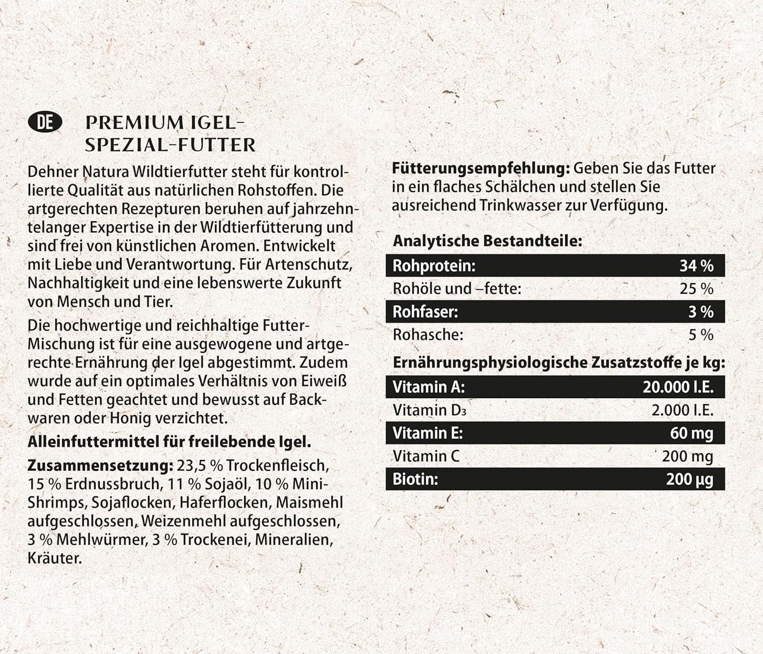 Dehner Natura Igelfutter Alleinfutter 1,5 kg natürliche Ernährung