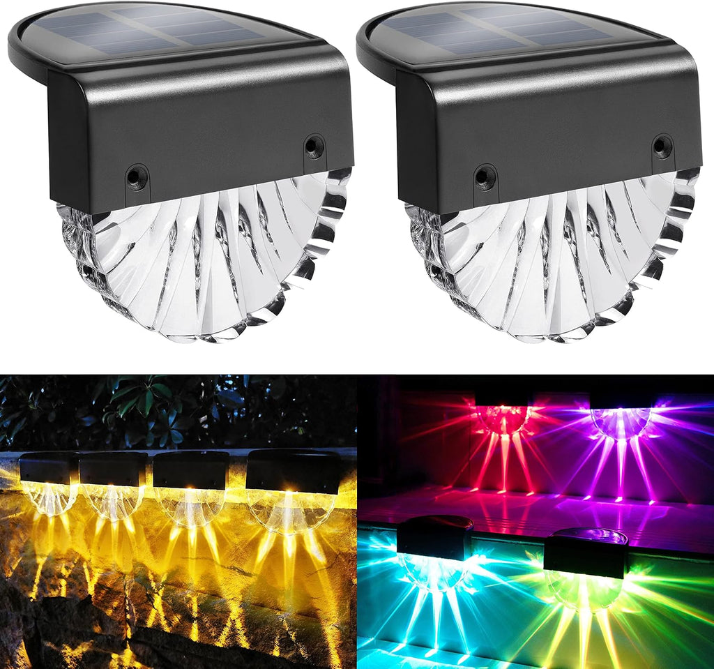 YOFIG Solar Gartenleuchten 4er Set wasserdicht LED Terrasse Stufen 2 Modi