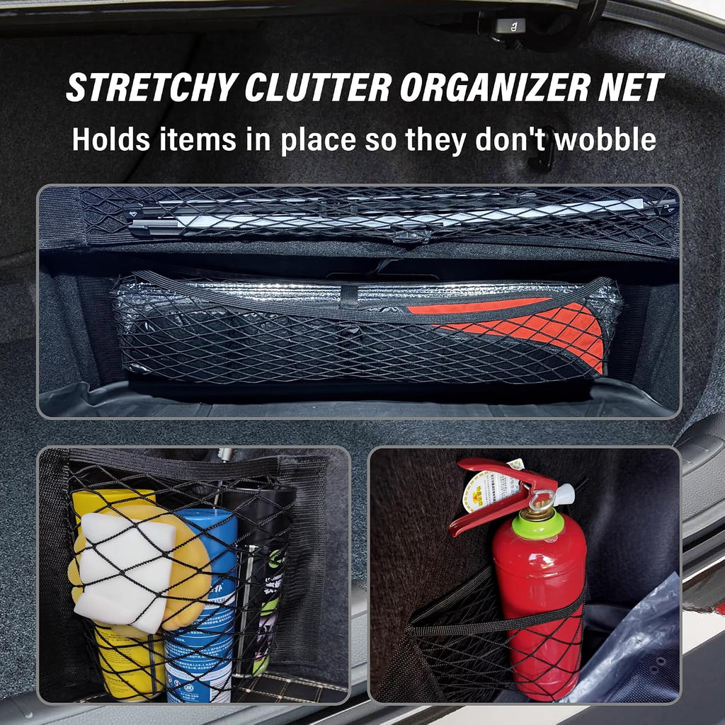 Kofferraum Organizer 4er Set - dehnbar mit Klettverschluss fuer Auto SUV Van Lkw