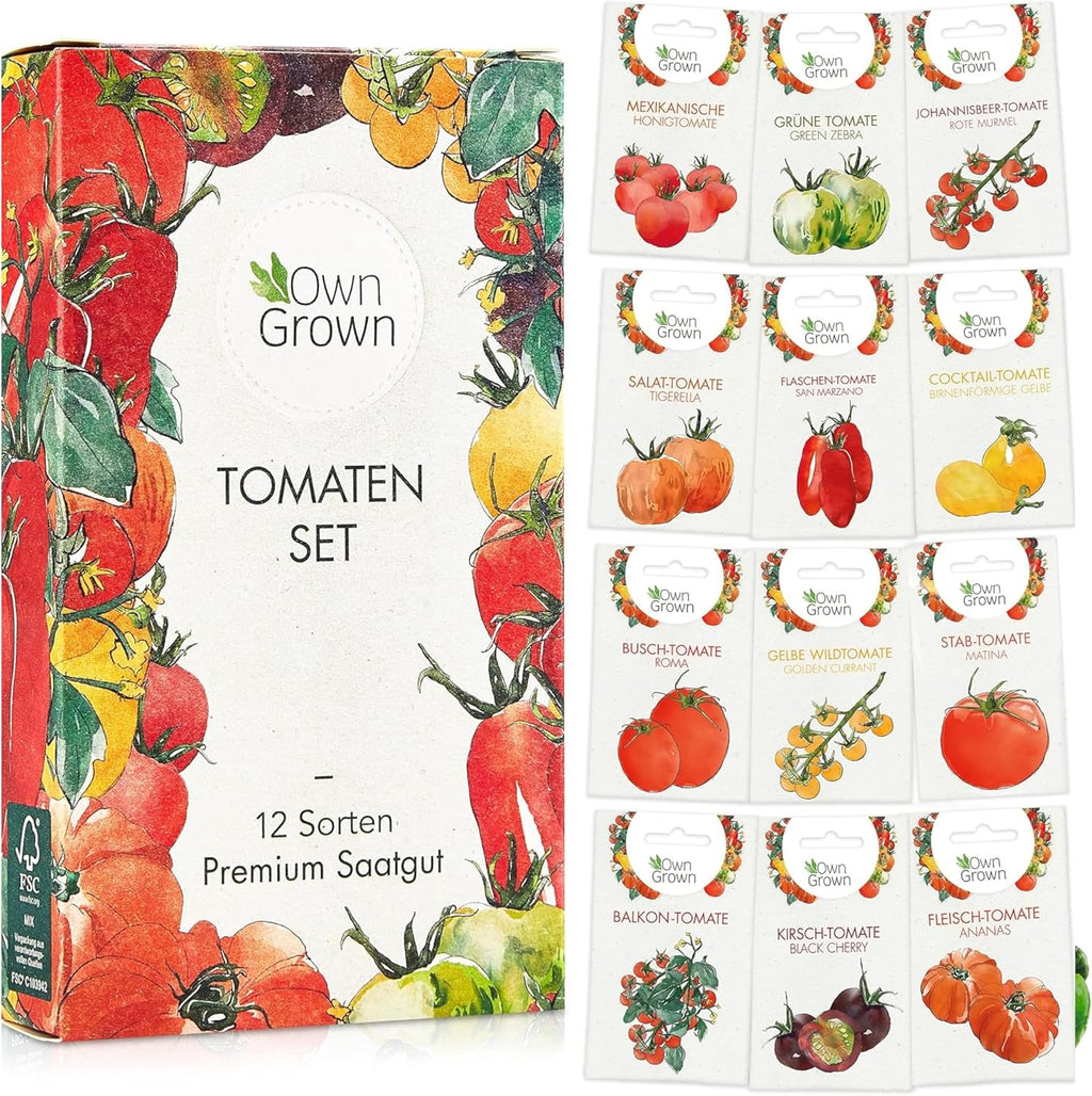 12er Tomatensamen Set alte Sorten fuer Garten und Balkon, samenfest