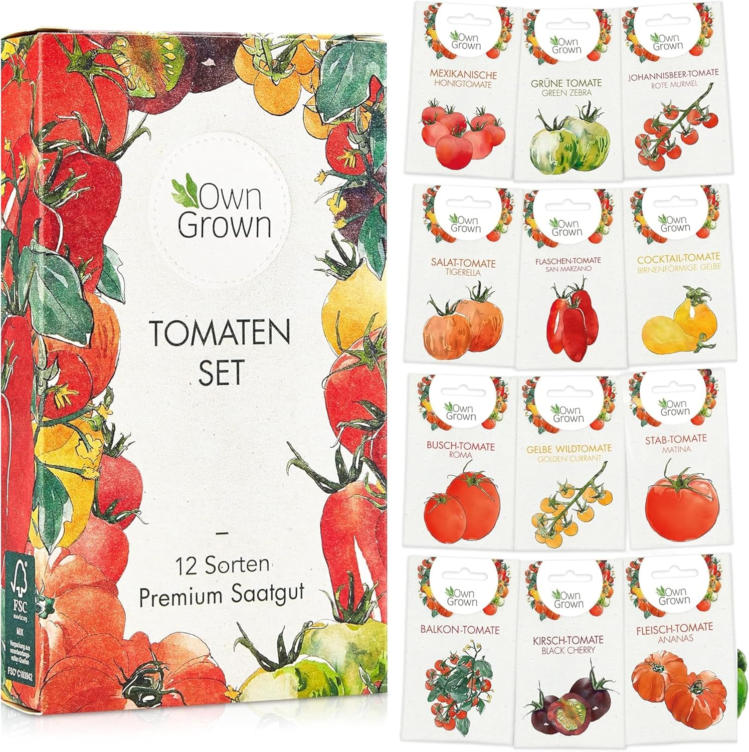 12er Tomatensamen Set alte Sorten fuer Garten und Balkon, samenfest