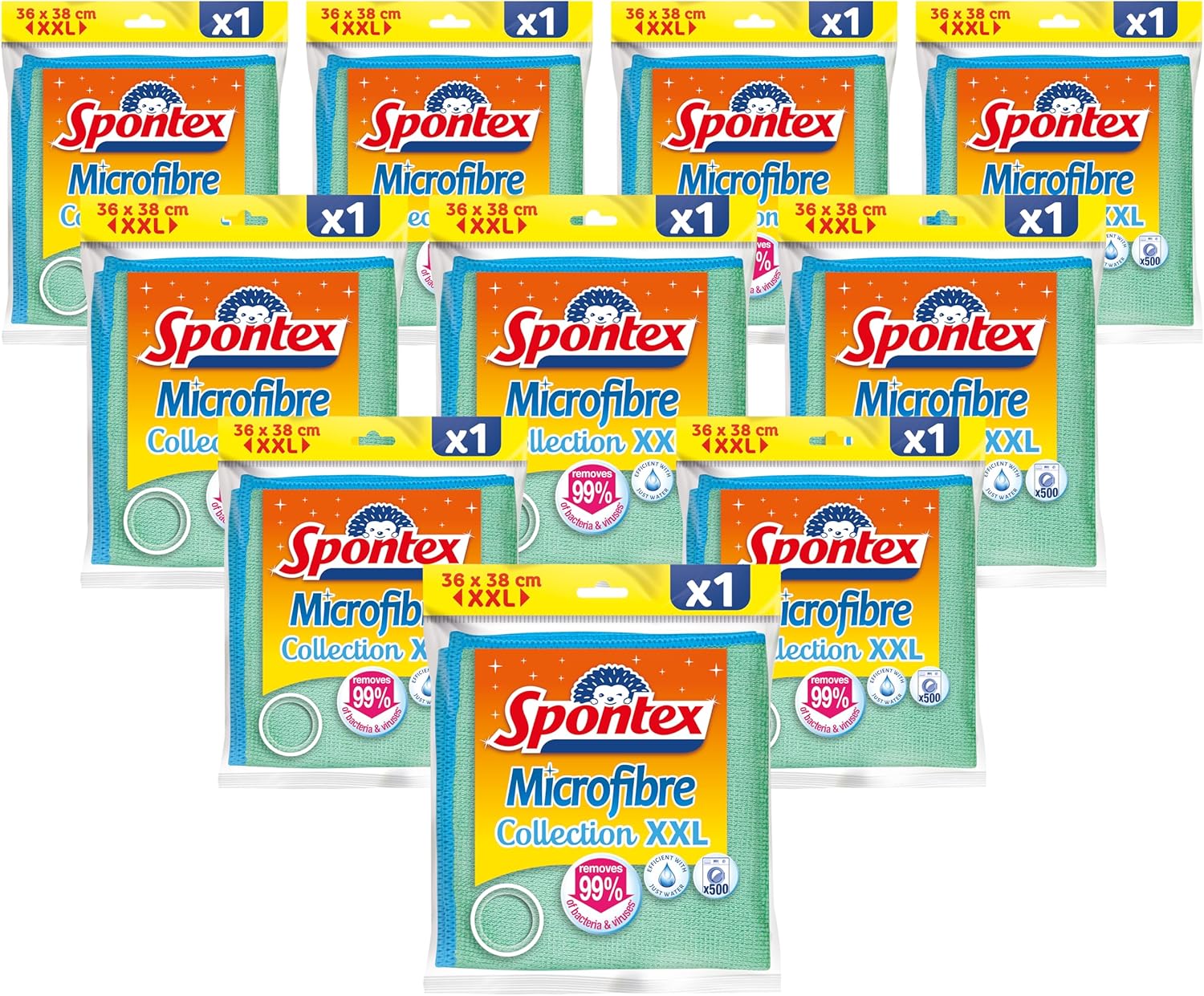Spontex Mikrofasertuecher 16er Set 30x30 cm Reinigungstuecher Haushalt