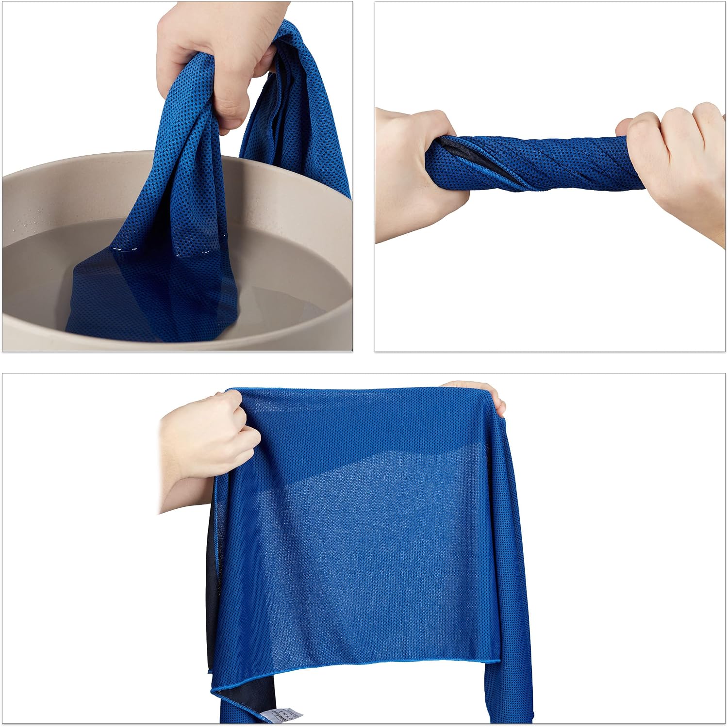 Relaxdays Kuehlhandtuch 2er Pack Mikrofaser 90 x 30 cm kuehlendes Sporttuch