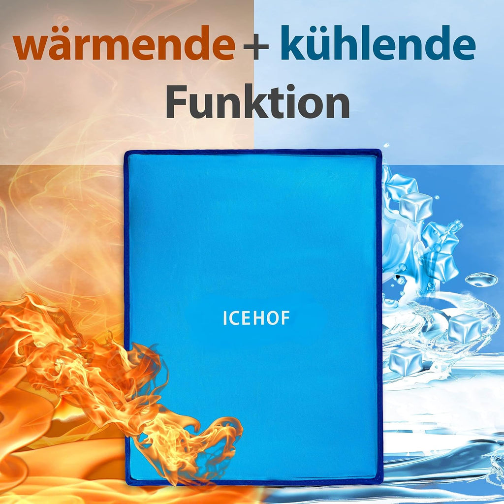 ICEHOF Kuehlkissen Gel XXL 38x28 cm wiederverwendbar Kuehlpack Kuehlkompresse