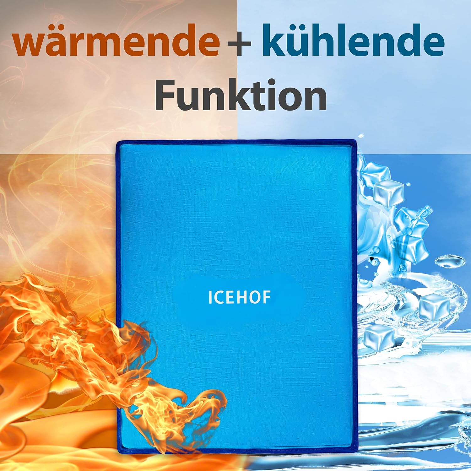 ICEHOF Kuehlkissen Gel XXL 38x28 cm wiederverwendbar Kuehlpack Kuehlkompresse