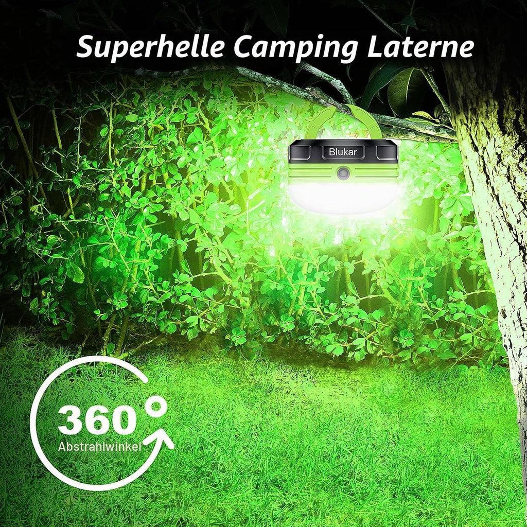 Blukar LED Campinglampe Mini, 3 Helligkeitsstufen, Magnet, Wasserdicht