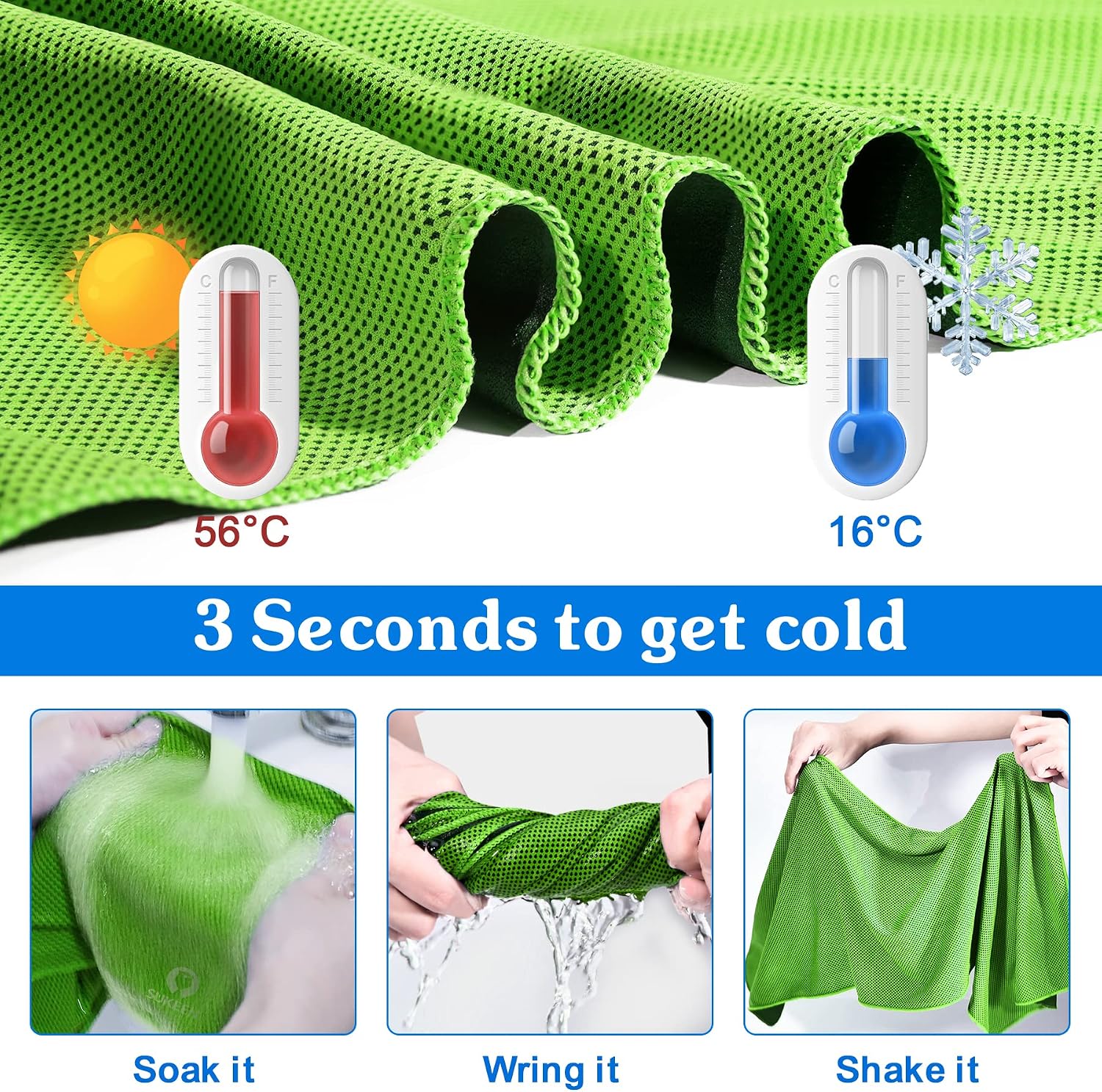 Sukeen Kuehlendes Handtuch, 2er Set Kuehlhandtuch Cool Towel, Gym Handtuch, Eishan