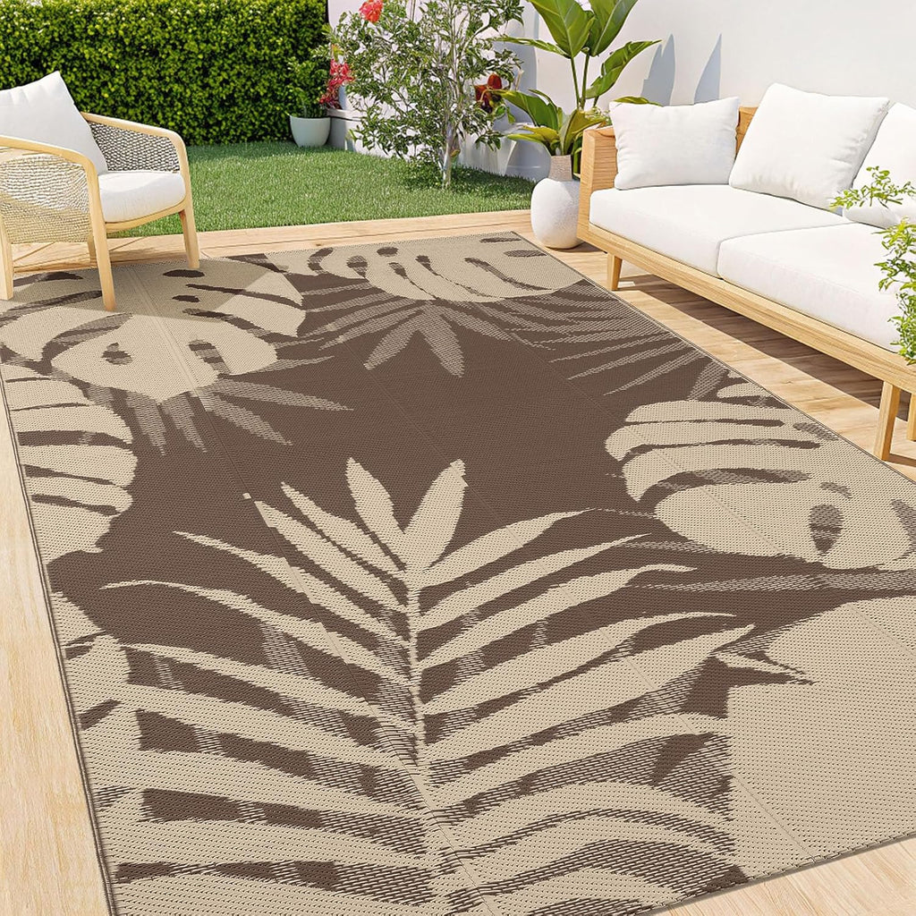 Homaxy Outdoor Teppich 120x180 cm wendbar wetterfest UV-bestaendig 180cm-360cm