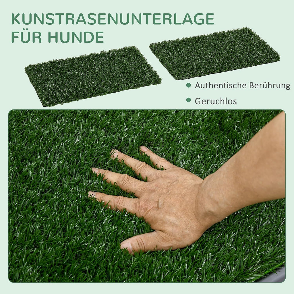 PawHut Hundetoilette mit Kunstrasen 67x41 cm Welpentoilette für Hunde