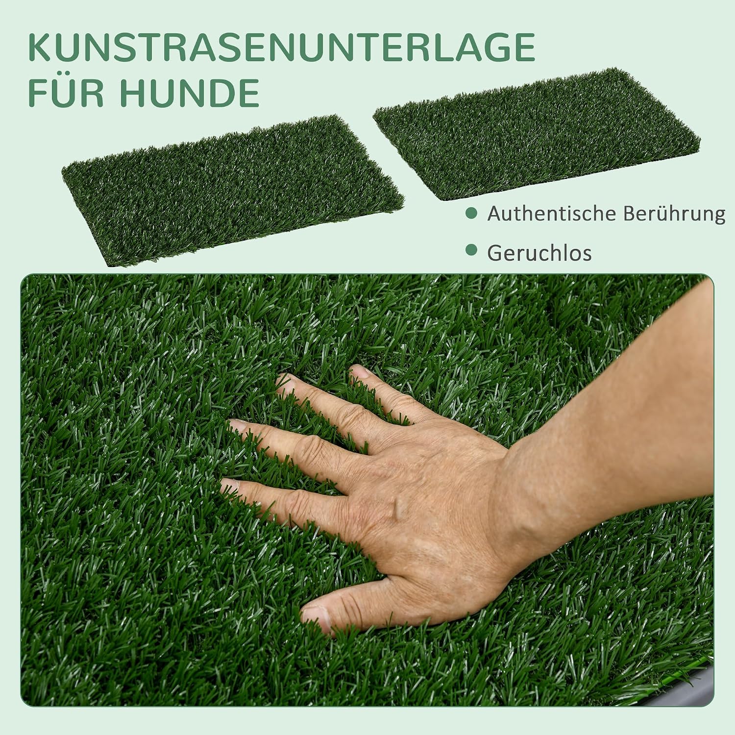 PawHut Hundetoilette mit Kunstrasen 67x41 cm Welpentoilette für Hunde