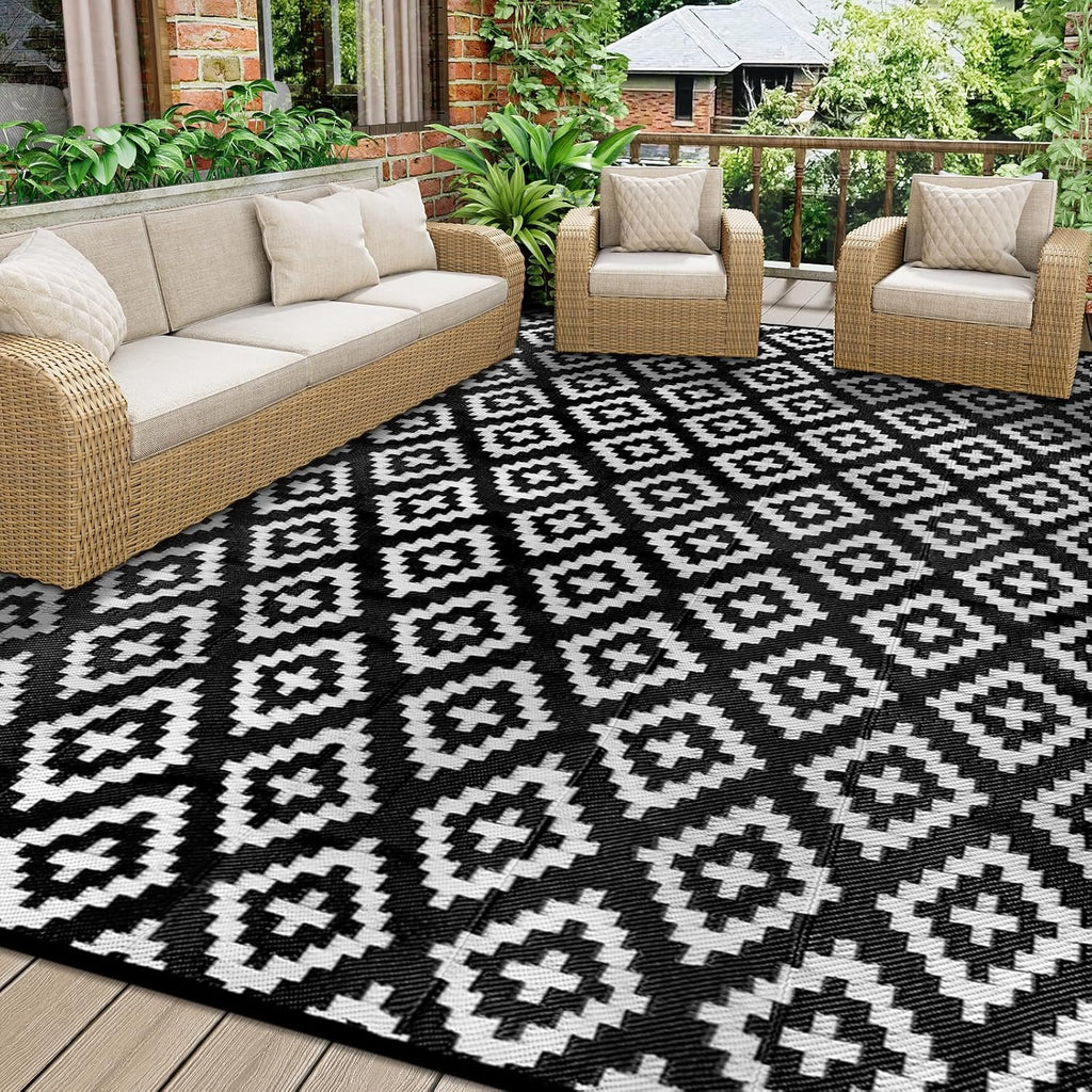 Homcomodar Outdoor Teppich 180x270 cm wetterfest reversibel UV-bestaendig
