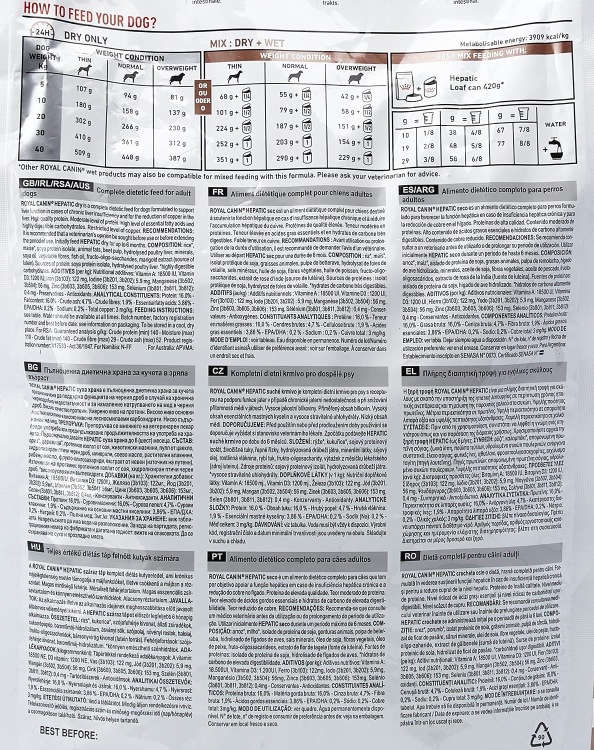 Royal Canin Veterinary Diet Hepatic Trockenfutter Hund verschiedene S