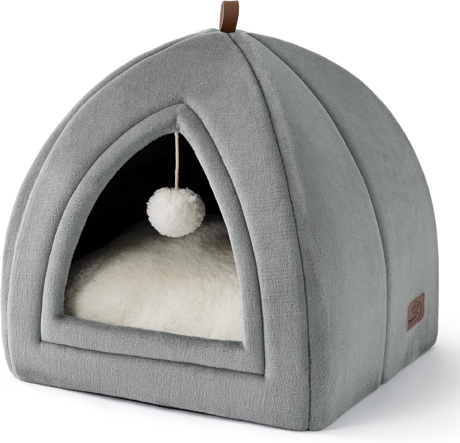 Katzenhoehle Katzenbett 40-44cm faltbar mit waschbarem Kissen