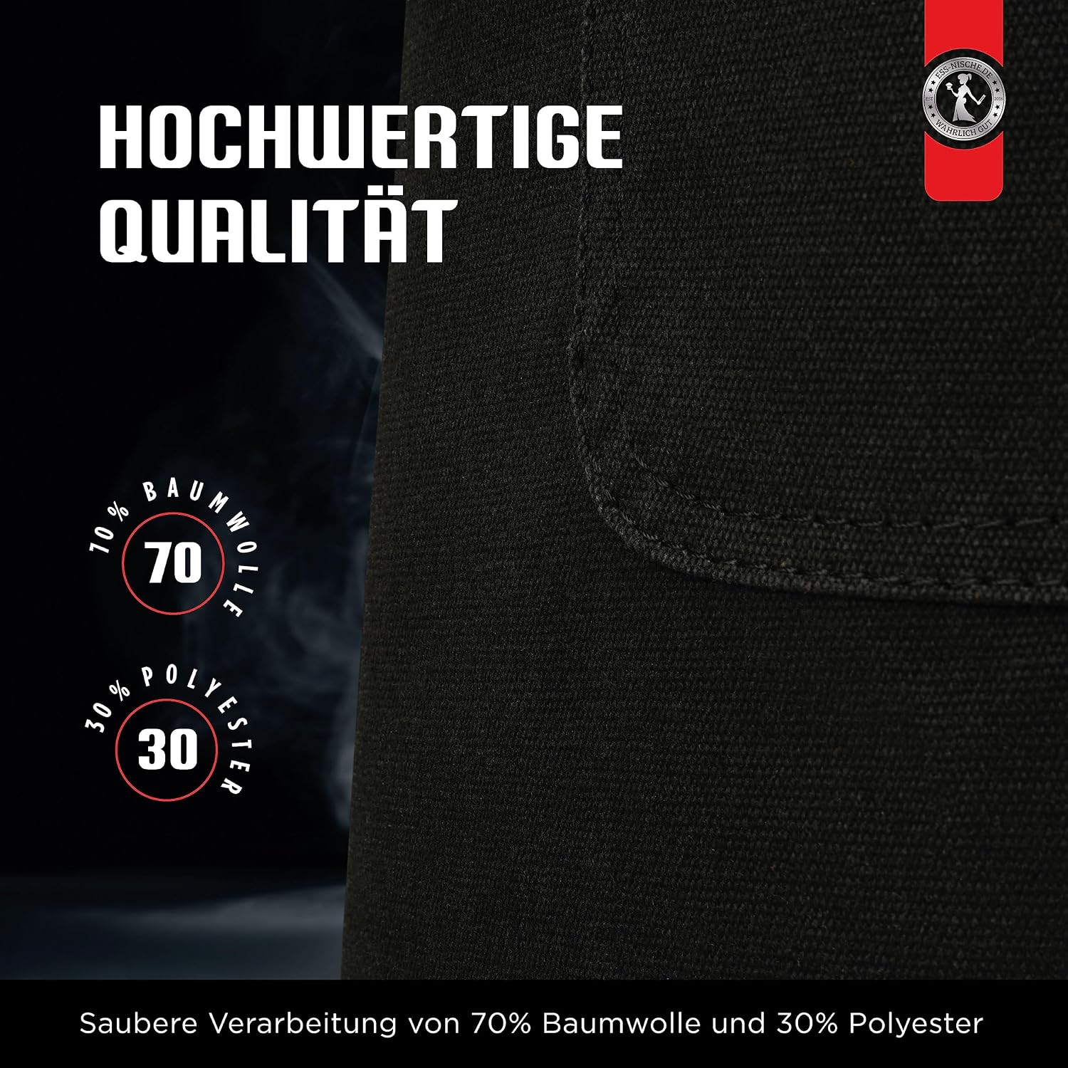Ess-Nische Kochschuerze Denim unisex extra lang Grillschuerze mit Taschen