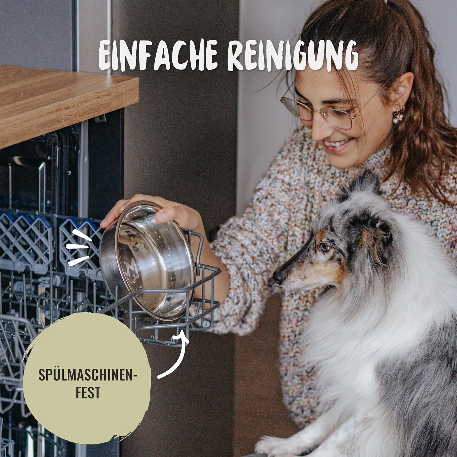 Rudelkoenig Hundenapf Edelstahl 2er Set rutschfest