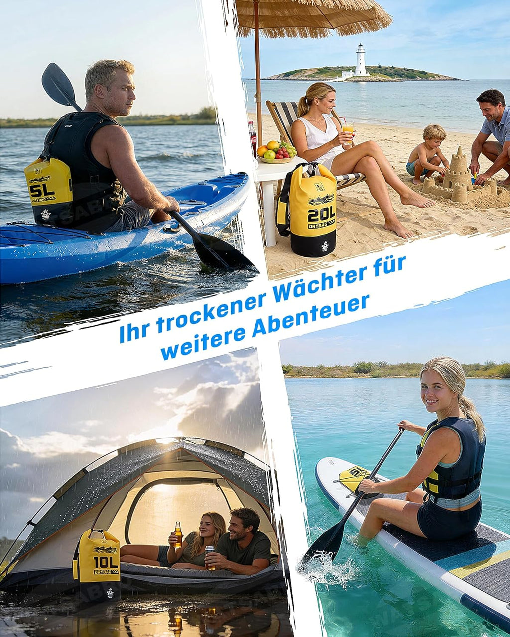 WATSABRO Dry Bag wasserdichte Tasche Rucksack + wasserdichte Handyhuelle