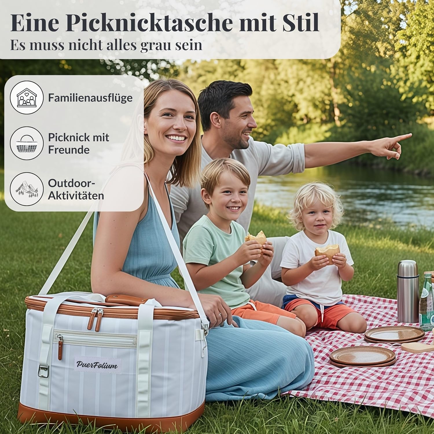Faltbare Kuehltasche Isolierte Thermotasche Kuehlbox fuer Picknick Strand