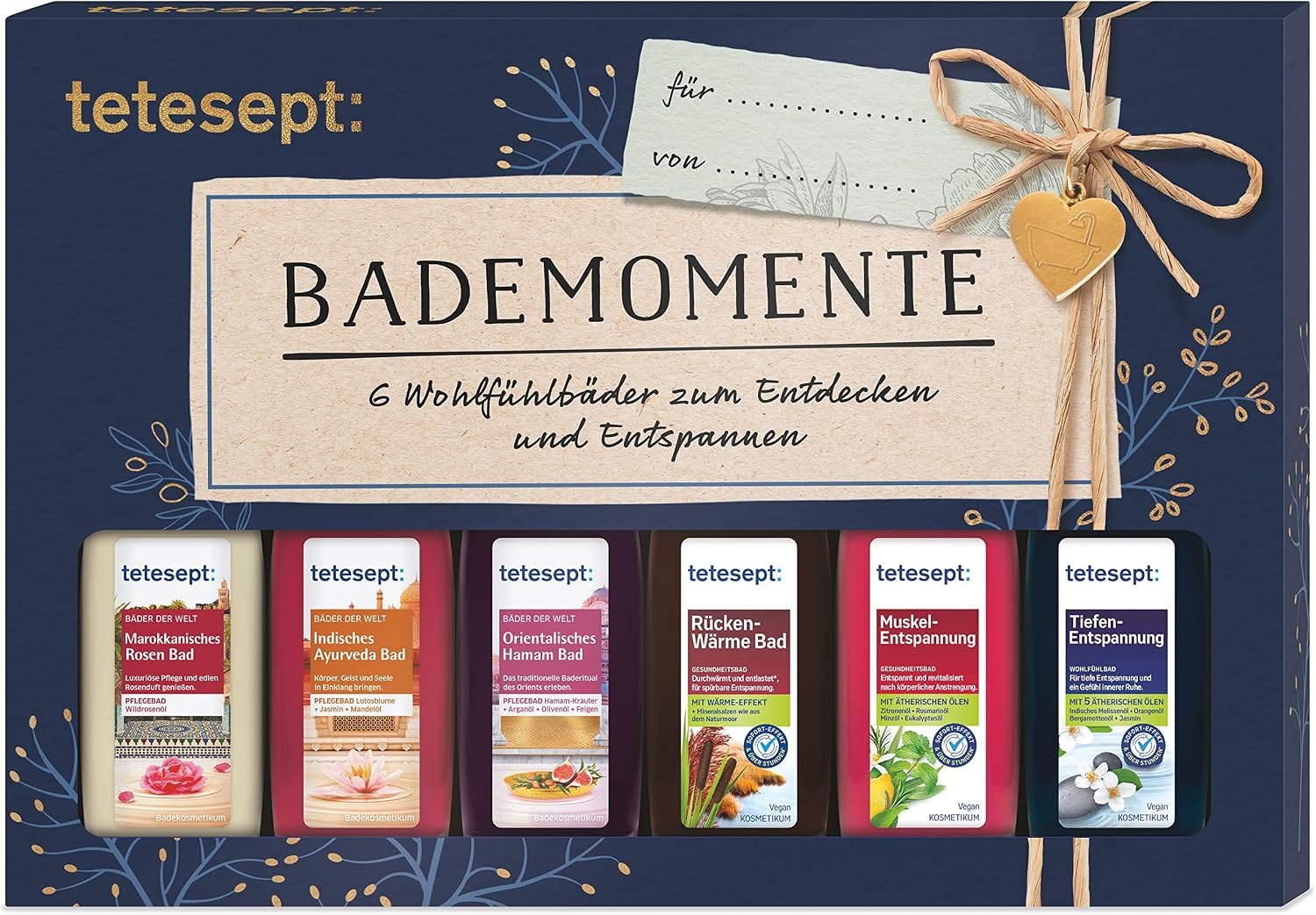 Tetesept Baeder Geschenkset 6 x Badezusatz Probierset Bademomente