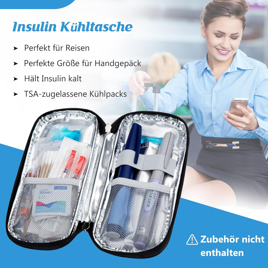 YOUSHARES 4er Set TSA Kuehlakkus fuer Insulin Kuehlbox Pen Tasche Medikamentenetui