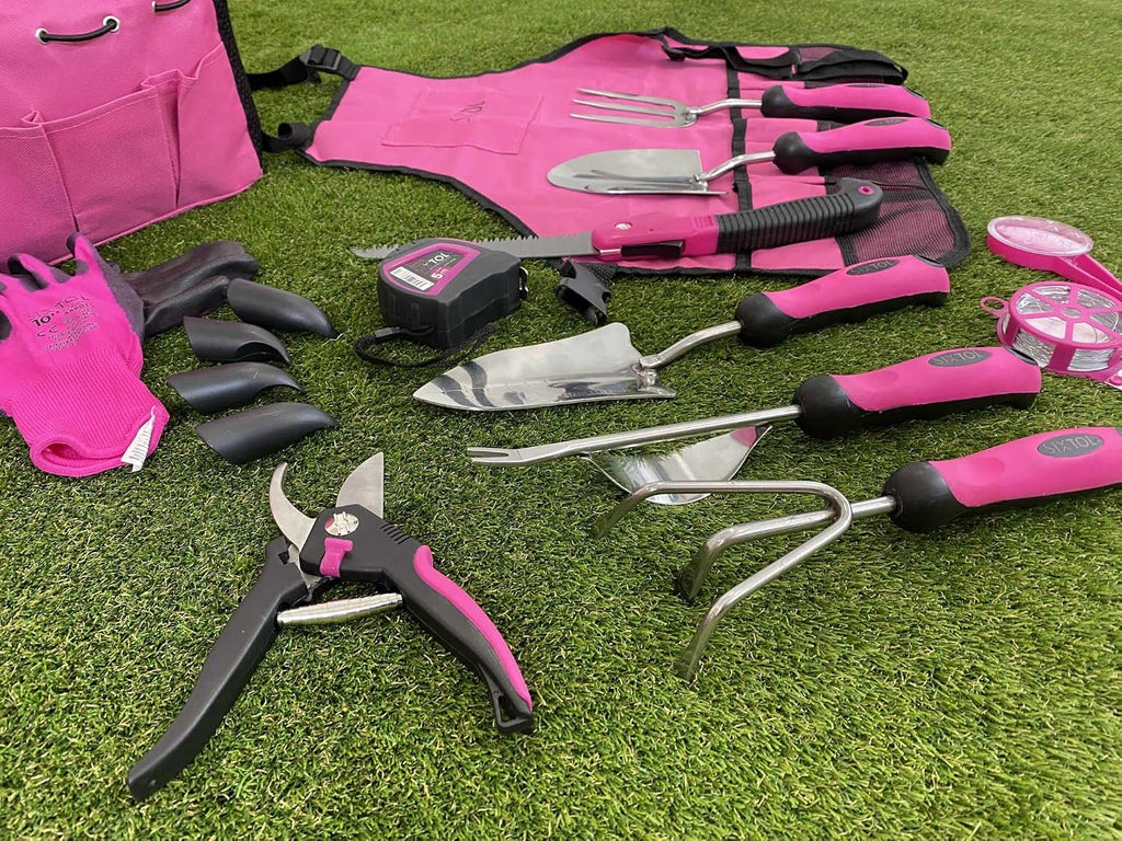 Gartengeraete Set 10-teilig Gartenwerkzeug Handwerkzeug Pink