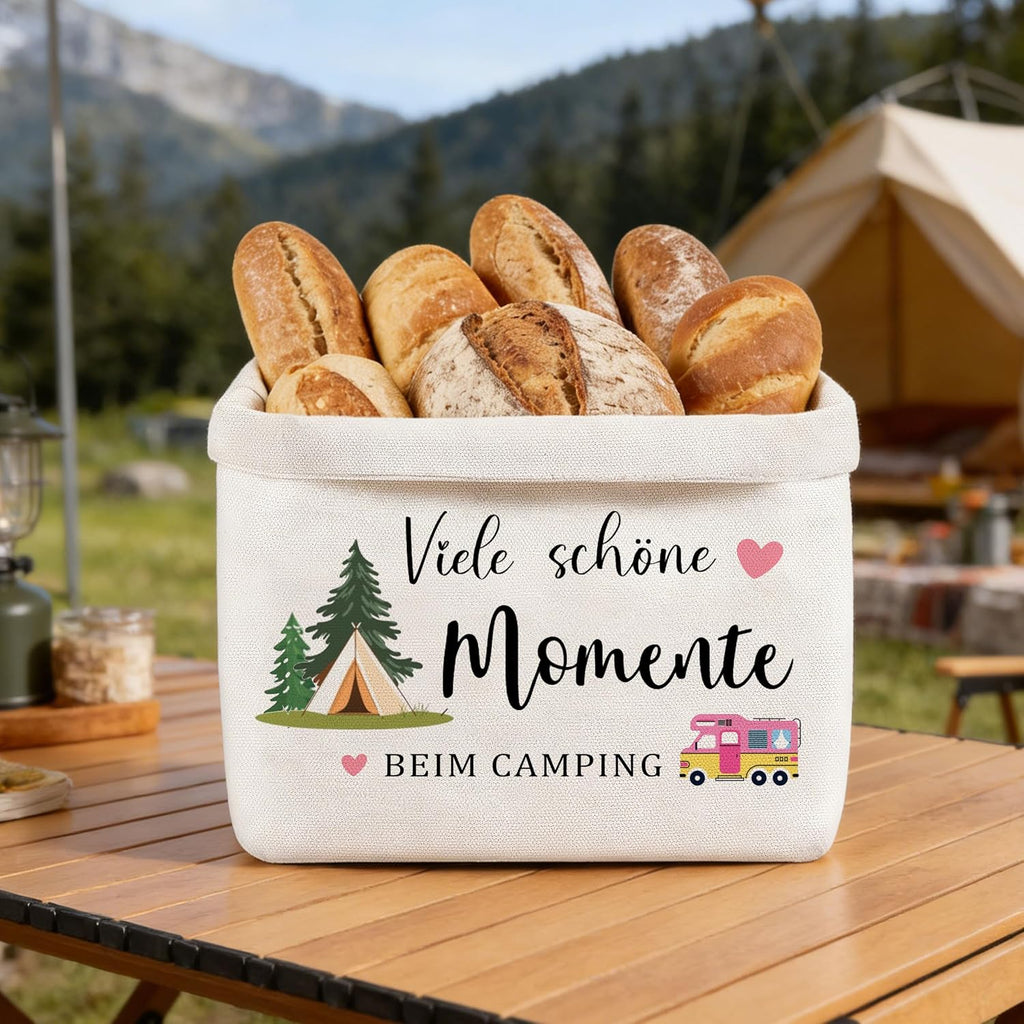 Camper Brotkorb Stoff 37×25×15 cm Camping Wohnwagen Deko
