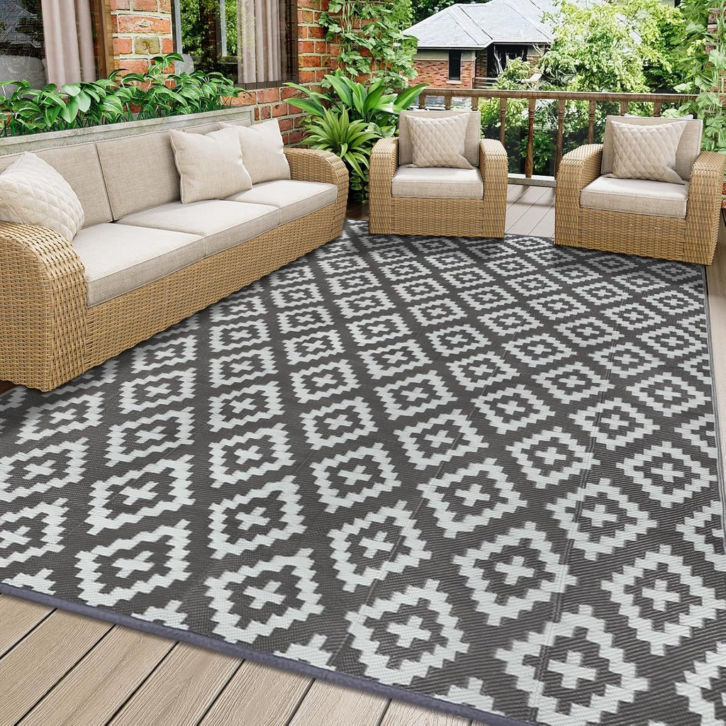 Homcomodar Outdoor Teppich 180x270 cm wetterfest reversibel UV-bestaendig