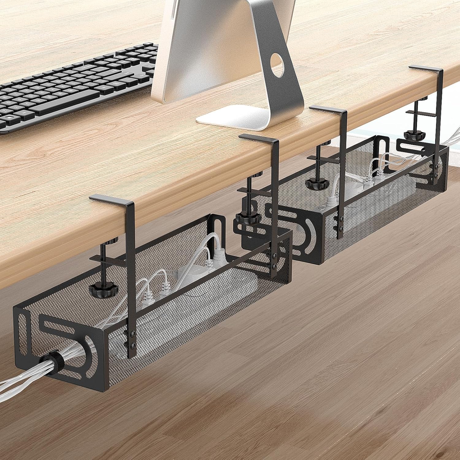 Cinati Schreibtisch Kabelmanagement Klemme ohne Bohren Organizer 40cm-64cm