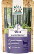 WILDES LAND Wild Nassfutter Hund 8x150g hohe Fleischanteil Alleinfutter
