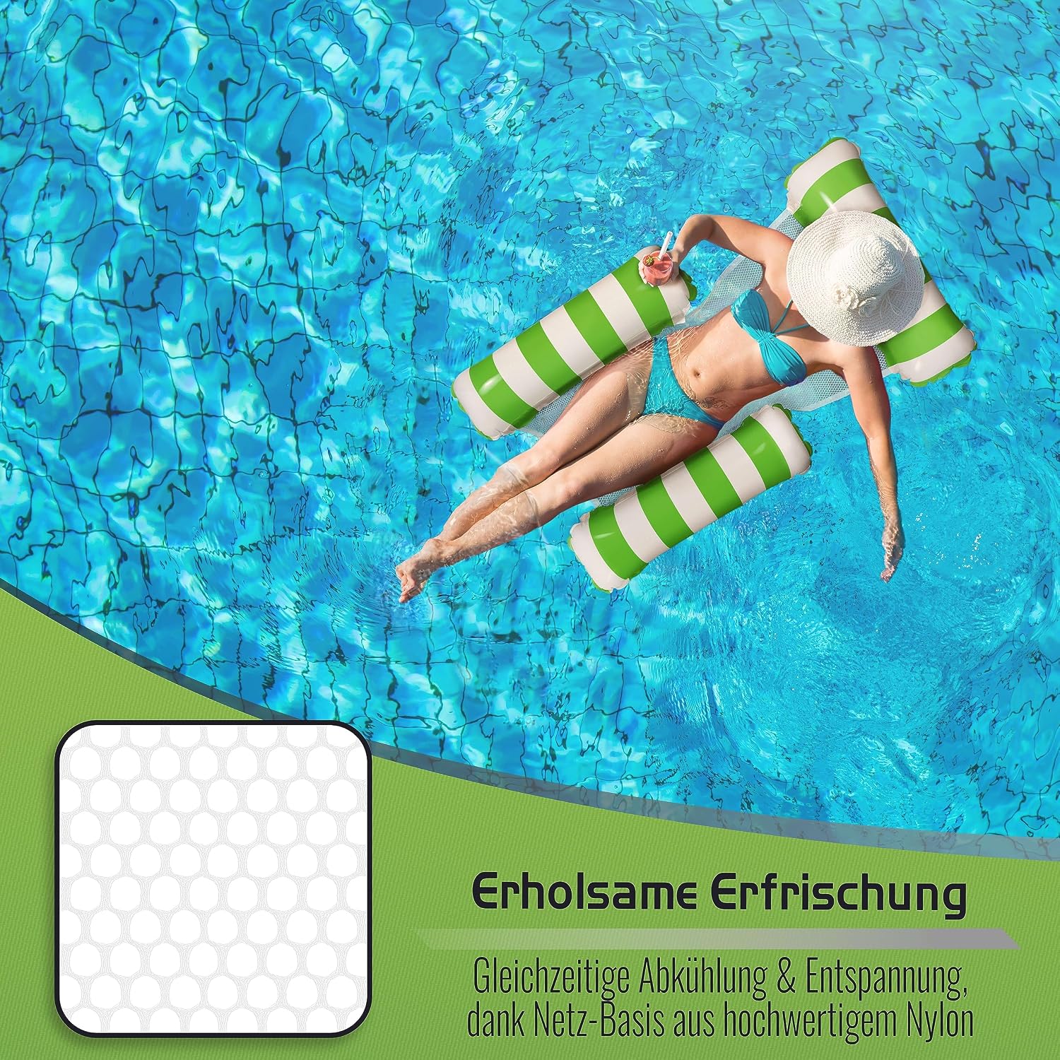 Balinco aufblasbarer Poolsessel mit Rueckenlehne und Armlehnen, Wasserstuhl