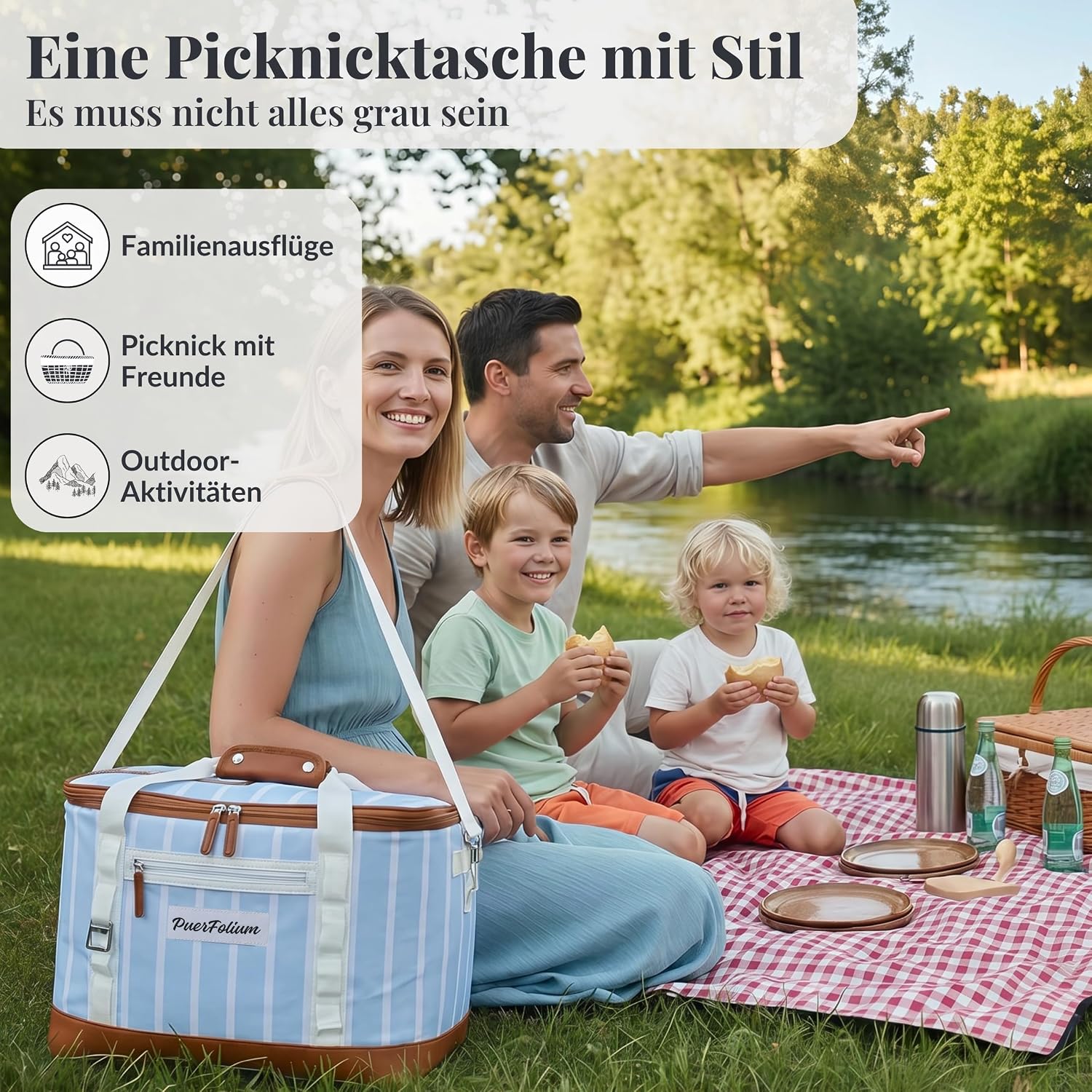 Faltbare Kuehltasche Isolierte Thermotasche Kuehlbox fuer Picknick Strand