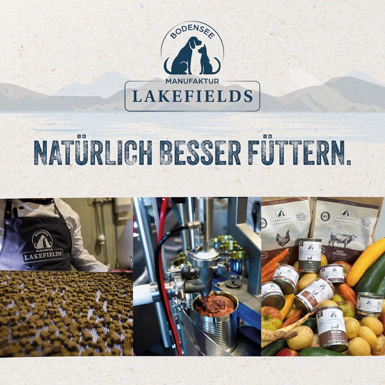 Lakefields Welpenfutter Nass Huhn 61% 6x800g verschiedene Sorten getre
